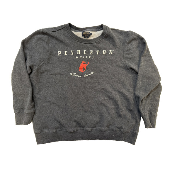 Pendleton Sweatshirt Mens XL Gray Crewneck Let'er Buck Whisky Boxy Western - Picture 1 of 6